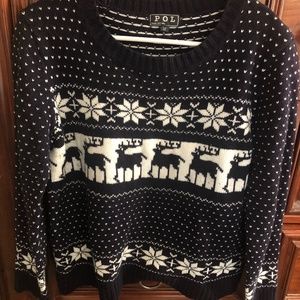 POL fair isle sweater black white medium plus bonus